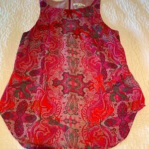 Cabi pink and gray sleeveless blouse